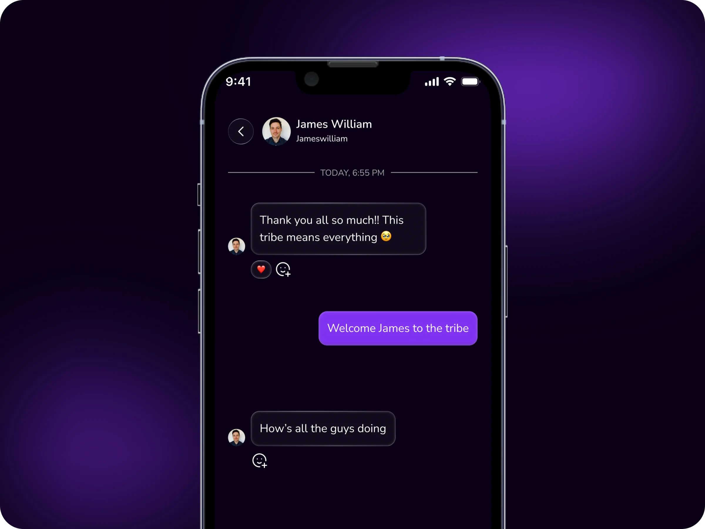 Birthday Tribe — Private Messaging